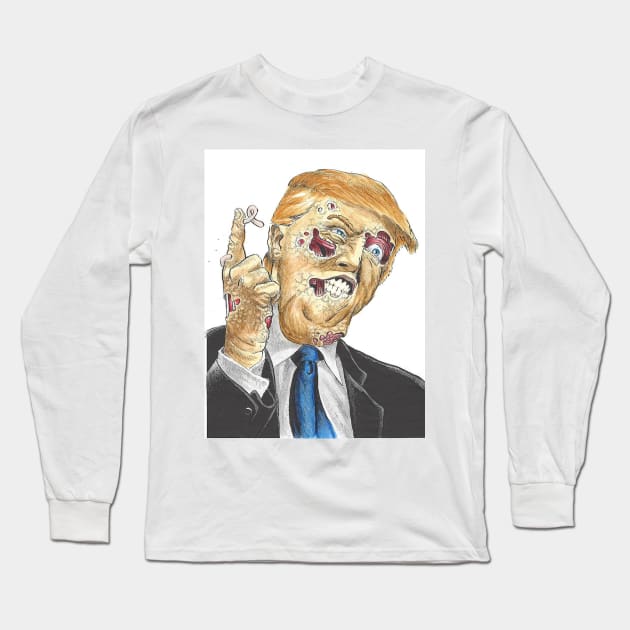 Zombie Trump Long Sleeve T-Shirt by HELLINISMOS